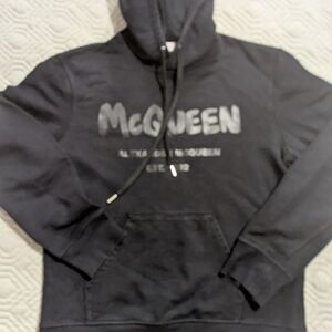Alexander McQueen Black Graffiti Logo Pullover Hoodie